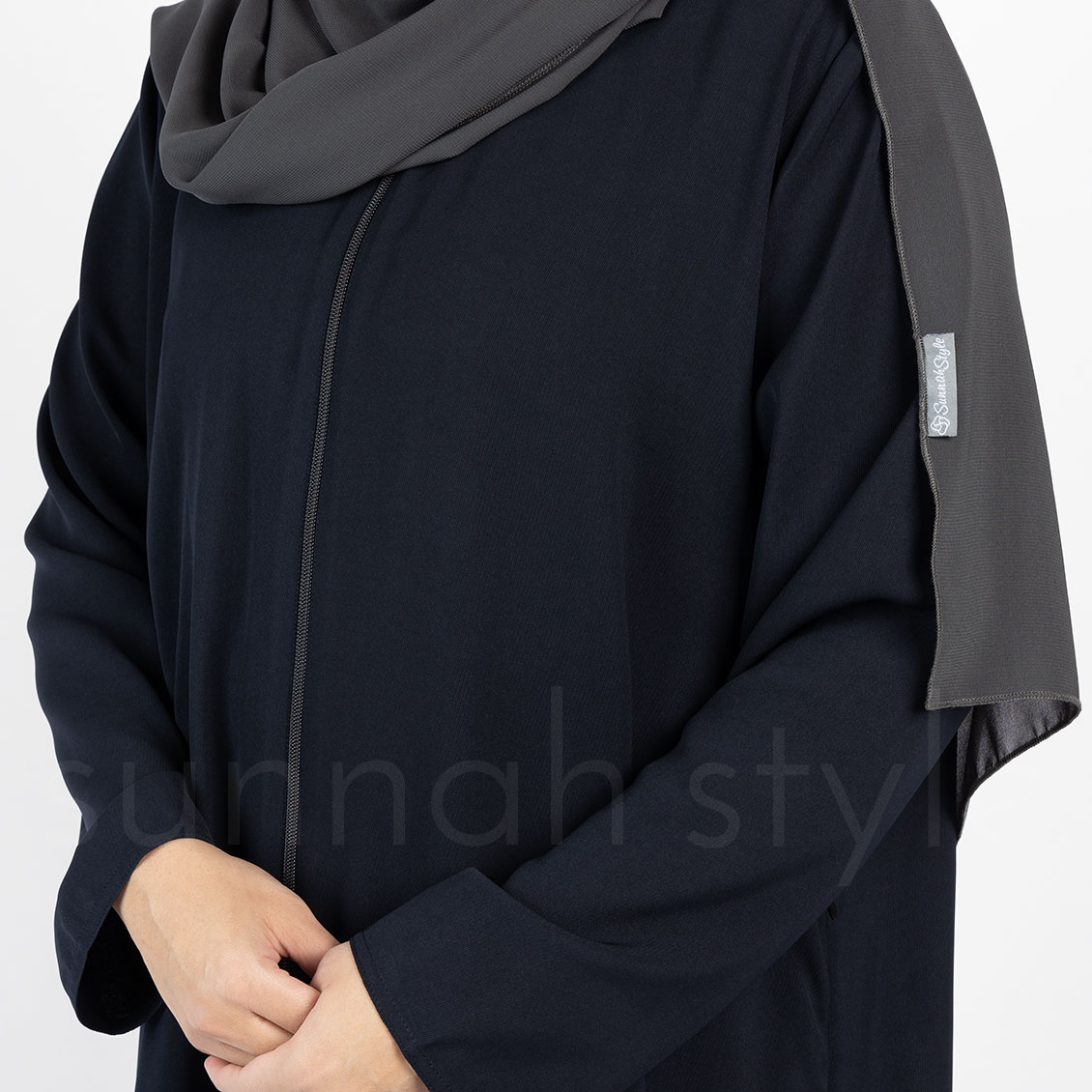 Sunnah Style Essentials Full Zip Abaya Navy Blue